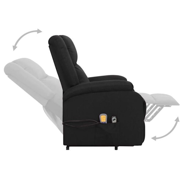 Recliner med elektrisk løftefunktion og massage i sort stof DEC029253 Svart