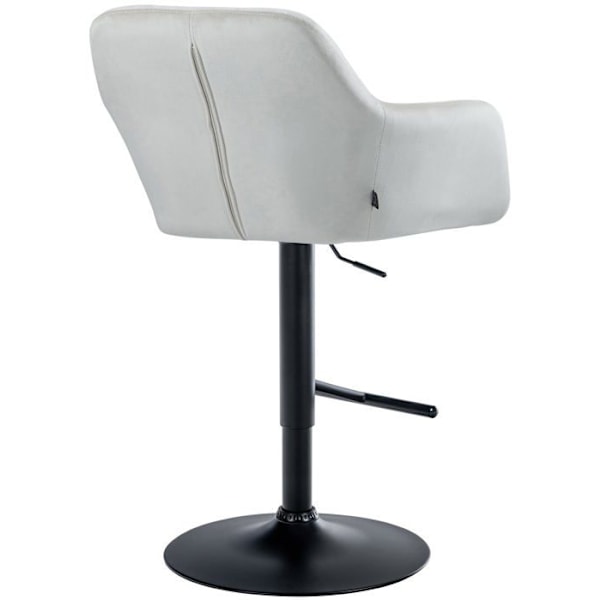 Bar stool korkeassa tuolissa x1 360° kääntymisominaisuus samettinen kerma värissä, koristeompeleet, musta metallijalka 10_0005268 Grädde