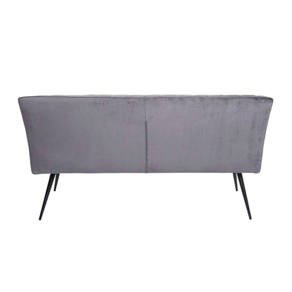 Ravintolapöytäsohva, jossa on tummanharmaa samettipäällinen ja metalli, 160 cm 04_0005856 Grå