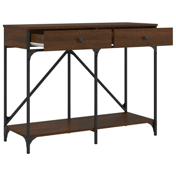 Toiminnallinen ja tyylikäs sisäänkäyntipöytä laatikoilla 100 x 39 x 78,5 cm ruskea insinööri puu ja metalli DEC031847 kastanj
