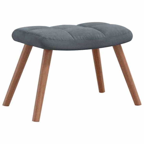 Lounge fåtölj soffa design modernt med fotpall i mörkgrå sammet DEC026523 Grå