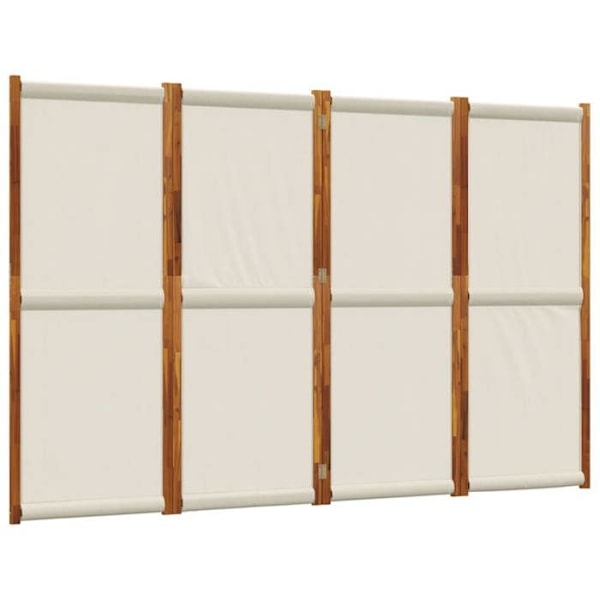 Paravent separerande avdelare med 4 paneler 280 x 180 cm textilene grå och trä DEC030865 kastanj