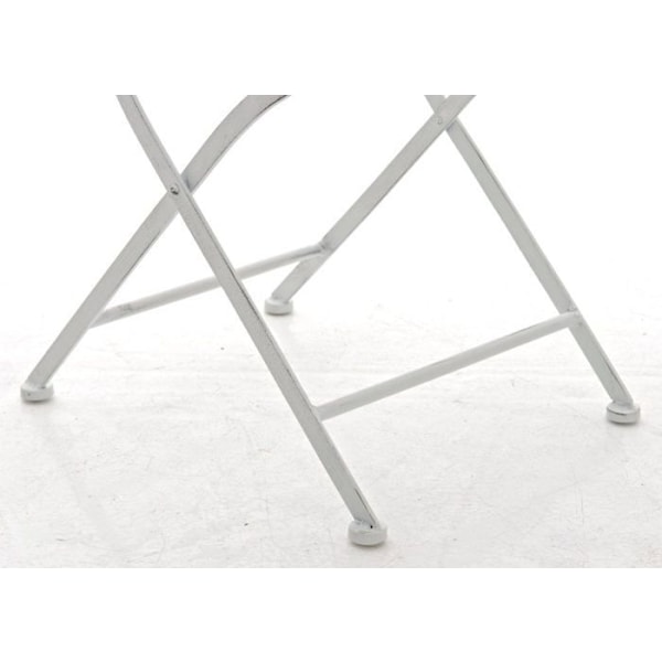 Havemøbel terrasse balkon design rustikt i hvid patineret smedejern 10_0003005 Vit