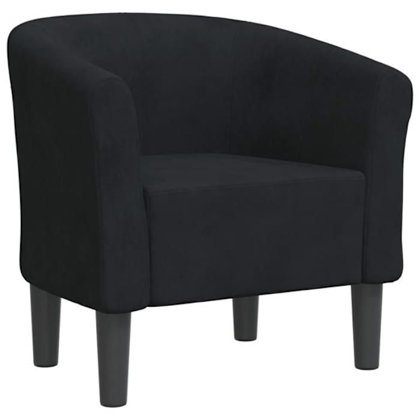 Lounge-fåtölj med bekväm sittplats, modern design i svart sammet DEC026473 Svart