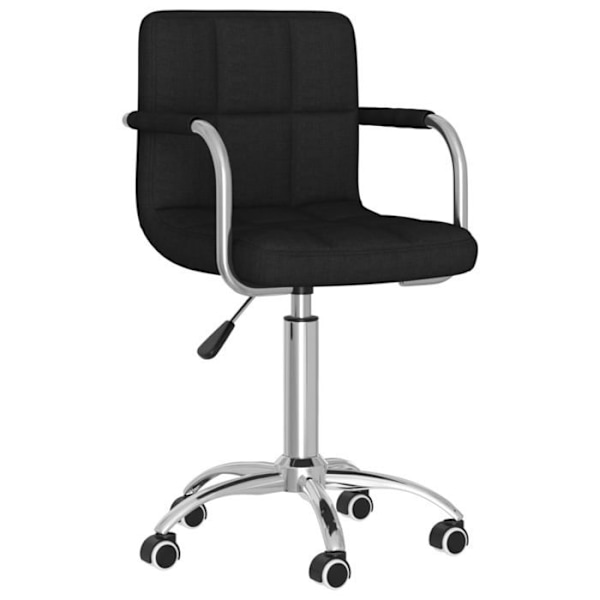 Arbejdshylde kontorstol på hjul i sort stof og kromstål DEC025117 Svart
