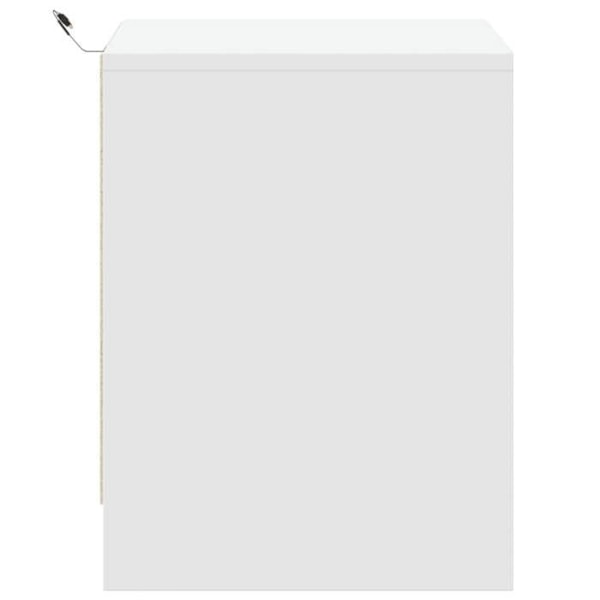 Sæt med 2 natborde med skuffer og LED 43 x 34 x 45 cm i hvidt ingeniørtræ DEC032871 Vit