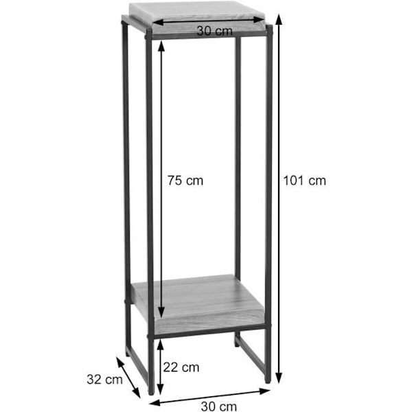 Plantesupport, blomsterhylde, sidebord i metal MDF mørkebrun 101