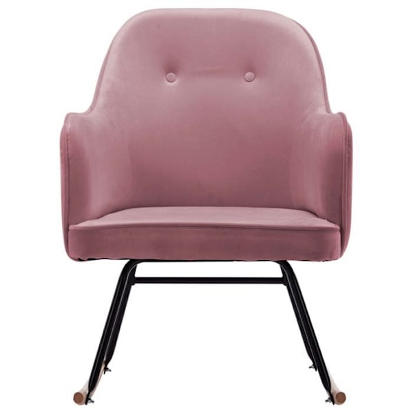 Fåtölj med gungfunktion för amning, stoppad och avslappnande, i rosa sammet DEC029070 Rosa