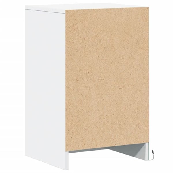 Natskab med 3 skuffer og LED 38 x 34 x 61 cm i hvidt ingeniørtræ DEC032765 Vit