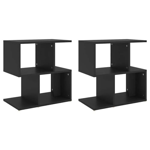 Sæt af 2 natborde med hylder 50 x 30 x 51,5 cm sort ingeniørtræ DEC035601 kastanj