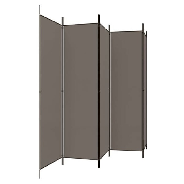 Paravent separator för rum med 5 paneler 250 x 220 cm tyg och järn antracit DEC030932 Flerfärgad