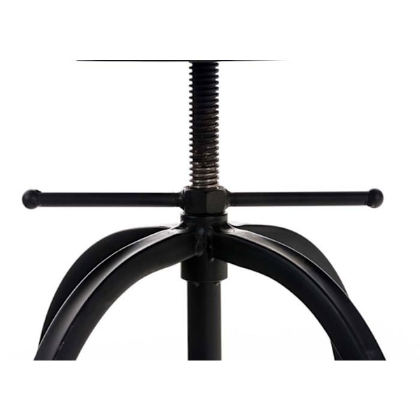 Industriel design barstol med justerbar højde i sort metal og sæde i hvid PVC 10_0005360 Vit