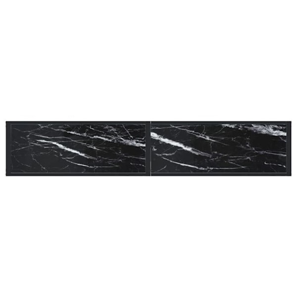 Funktionsdygtig indgangskonsolbord i stil 180 x 35 x 75,5 cm, hærdet glas med marmor-sort udseende og stål DEC032035 Svart