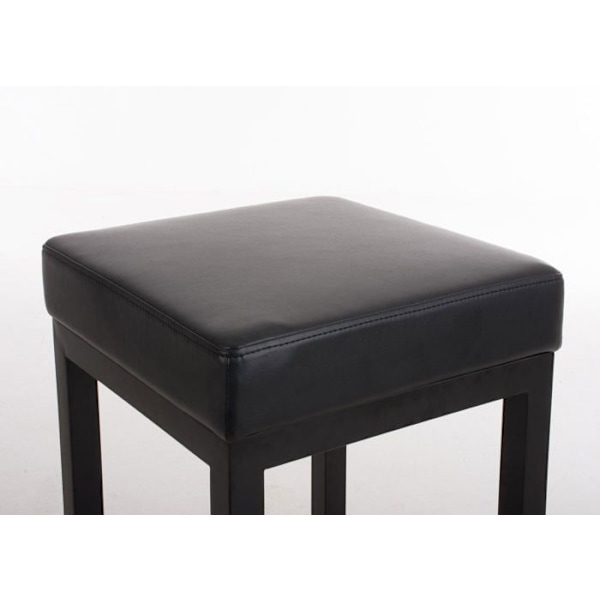 Barstol x1 med fodstøtte, enkelt design, sædehøjde 80 cm i sort PVC og støtte i sort metal 10_0005406 Metall