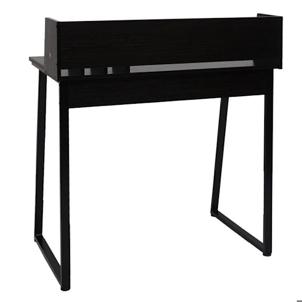 Tietokonepöytä 82x51 cm, kirja- ja asiakirjatuki mukaan lukien, musta metallinen ja MDF-rakenne 04_0006059 Metall