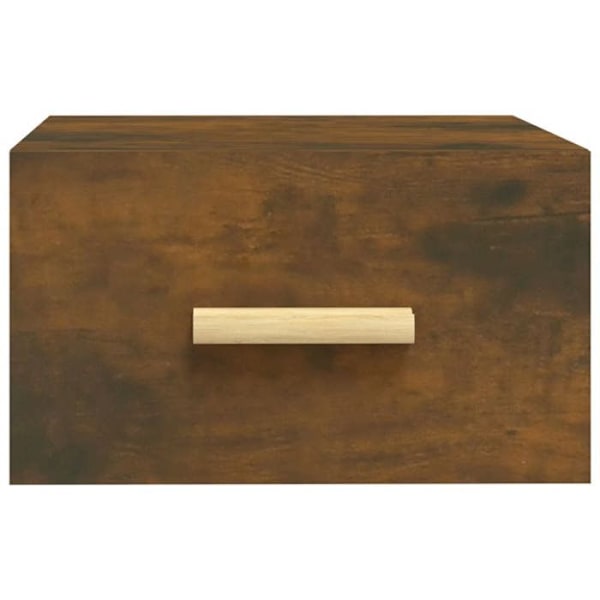 Væghængt natbord med skuffe 35 x 35 x 20 cm brunt ingeniørtræ DEC034254 kastanj