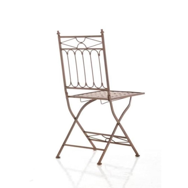 Sammenklappelig have-terrasse-balkon stol design rustikt i smedet jern, gammel brun 10_0003594 kastanj