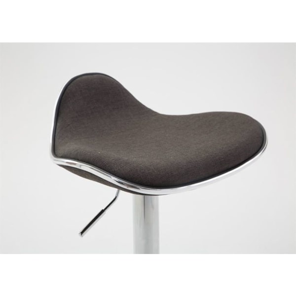 Sæt med 2 barstole med ergonomisk sæde i mørkegrå stof og fod i metaltrompet 10_0004410 Grå