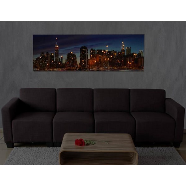 LED-tavla på duk, belyst väggtavla, timer, certifierad FSC, 120 x 40 New York