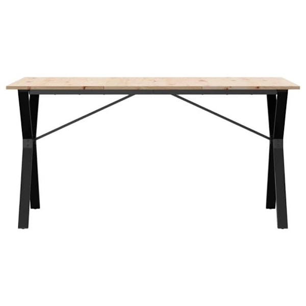 Industriell design matbord 160 x 80 x 75 cm av massivt furu och stål DEC036826 kastanj