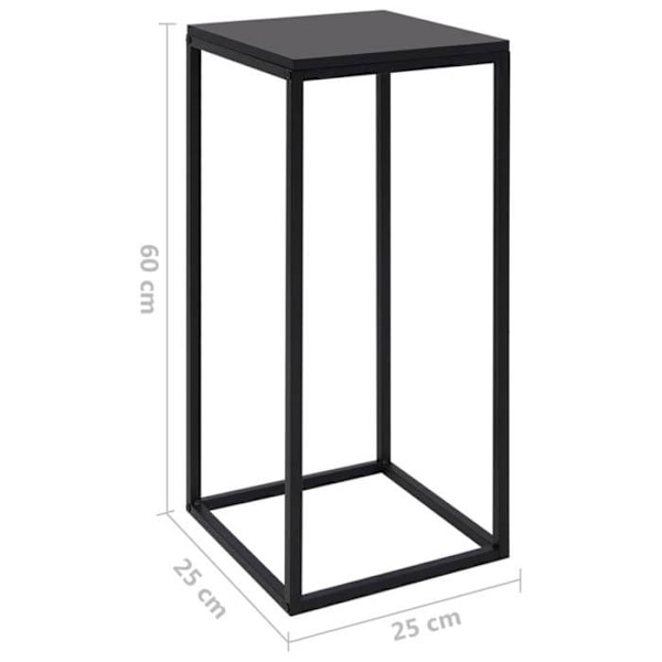 Sæt med 2 sideborde til sofa, planteholder i sort stål DEC031314 Svart
