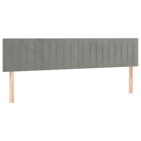 Sänggavel - Ej specificerat - 80x5x78/88 cm - Ljusgrå sammet - Klassisk stil - 2 delar Ljusgrått
