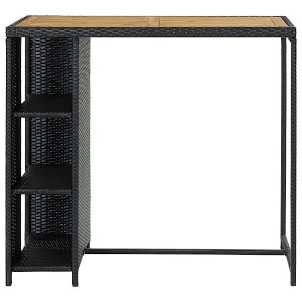 Monikäyttöinen apupöytä säilytyksellä 120 x 60 x 110 cm musta rottinki, puu ja teräs DEC036335 kastanj