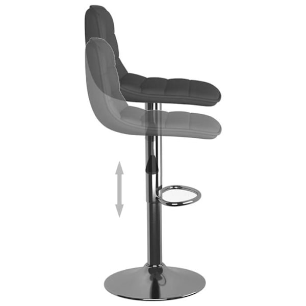 Set med 2 barstolar, justerbar höjd, i mörkgrått tyg och stål DEC029712 Grå