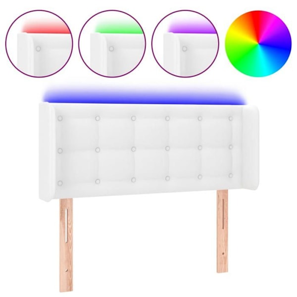 Sänggaveldel för sovrumsmöbel med LED 83 x 16 x 78/88 syntetisk vit