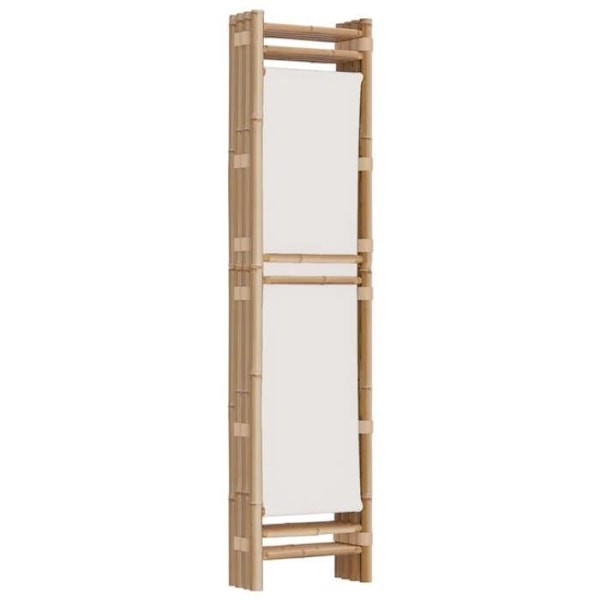 Breda separationsvägg vikbar 4 paneler 160 cm bambu och cremefärgad duk DEC031189 Grädde