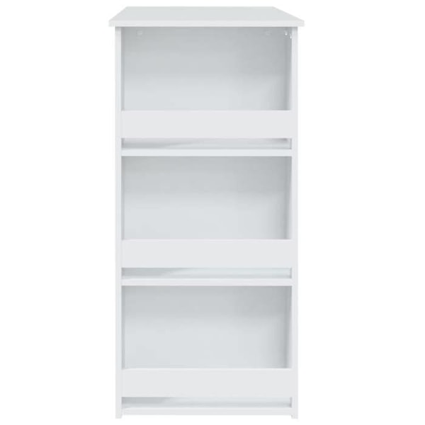 Multifunktionelt sidebord med opbevaringshylder 102 x 50 x 103,5 cm hvidt ingeniørtræ DEC036494 Vit