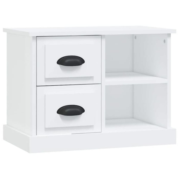 Natskab med 2 skuffer og 2 rum 60 x 35,5 x 45 cm hvid ingeniørtræ DEC033425 Vit