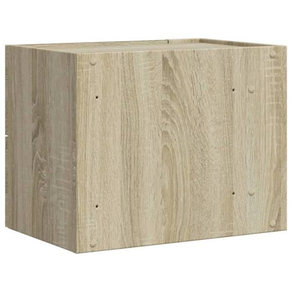 Sæt med 2 væghængte natborde med to skuffer 45 x 30 x 35 cm ingeniørtræ i eg farve DEC036073 kastanj