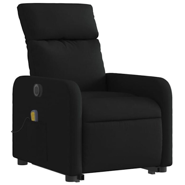 Relaxationsstol med massagefunktion og elektrisk løftefunktion i sort stof DEC027824 Svart