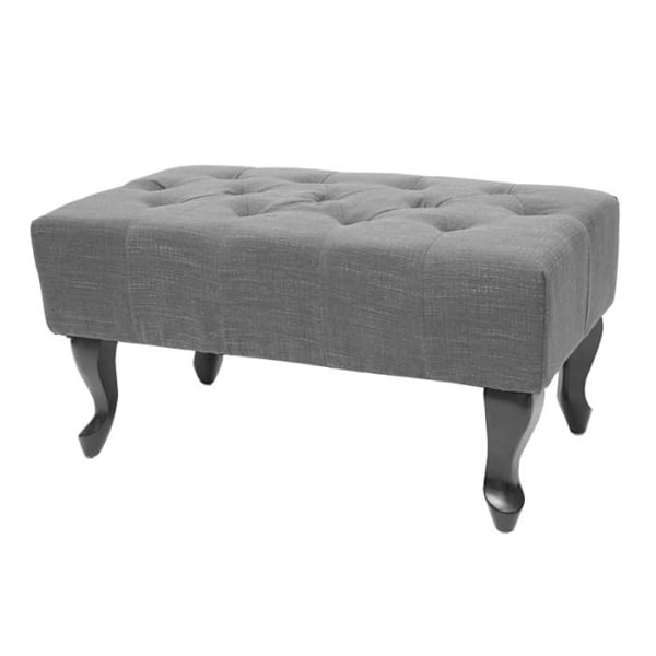Taburet fodskammel Chesterfield med polstring i vandafvisende stof 39 x 77 x 47 mørkegrå