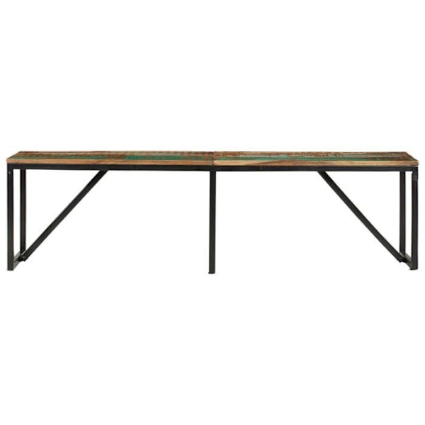 Bänk i köket matrummet 160 x 35 x 46 cm i brunt massivt återvunnet trä DEC024697 kastanj