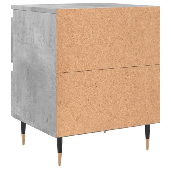 2 kpl yöpöytiä laatikoilla 40 x 35 x 50 cm harmaata puukomposiittia ja rautaa DEC035365 kastanj