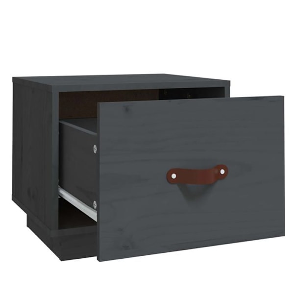 Sæt af 2 natborde med skuffe 40 x 34 x 35 cm grå fyrretræ DEC035321 kastanj