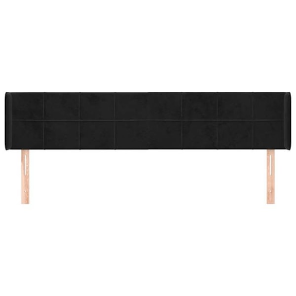 Hovedgærde - Ikke specificeret - 203x16x78/88 cm - Sort velour - Klassisk - Tidløs Svart