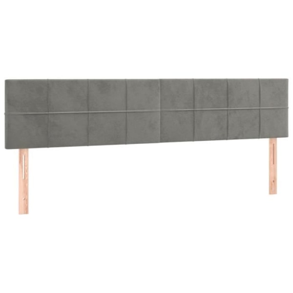 Hovedgærde - Ikke specificeret - 160 cm - Lys grå velour - Indbygget LED - Moderne design Ljusgrått