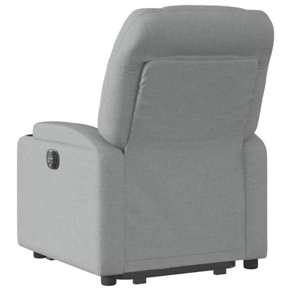 Fauteuil relax TV med komfortabel polstring og elektrisk løftefunktion i lys grå stof DEC027899 Grå