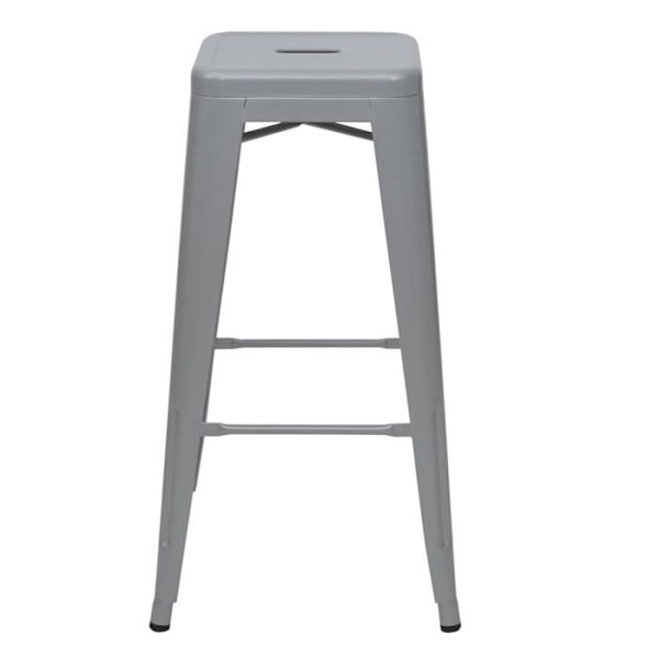 Set av 4 stapelbara barstolar i metall, grå, industriell design 04_0007581 Grå