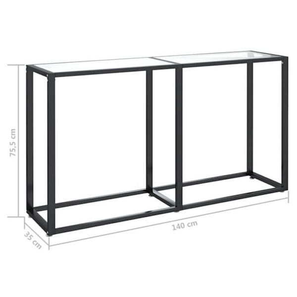 Consolepöytä sisäänkäynnille 140 x 35 x 75,5 cm kirkasta karkaisua lasia ja terästä DEC032265 Transparent