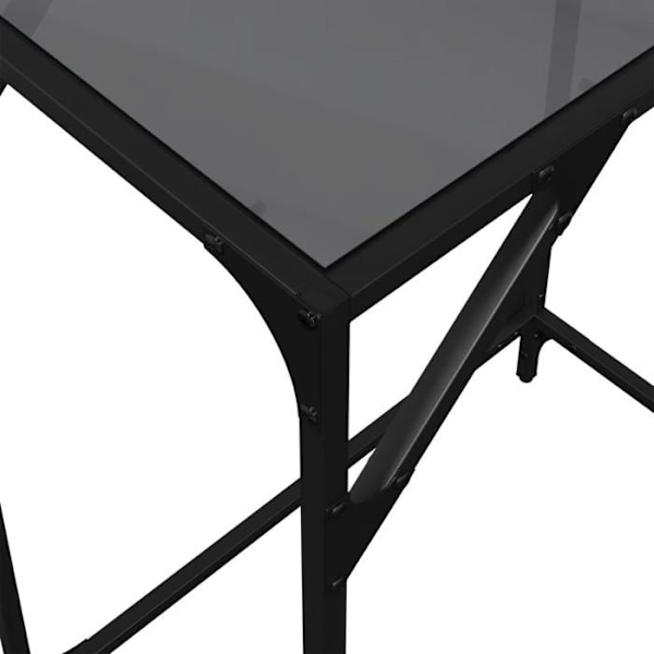 Bordkonsol med sort glas og stål 60 x 35 x 81 cm DEC031340 Svart