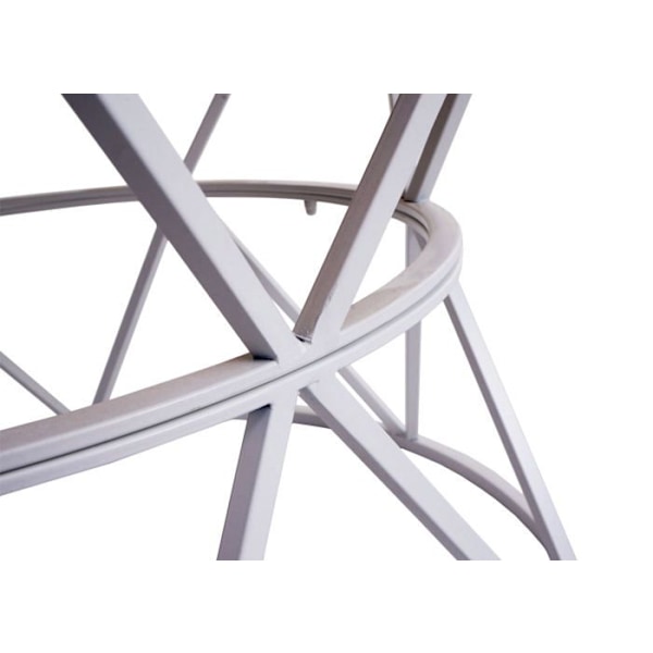 Bordpladebordsbord, metal- og trækonstruktion, diameter 66 cm, hvid 04_0008470 Vit
