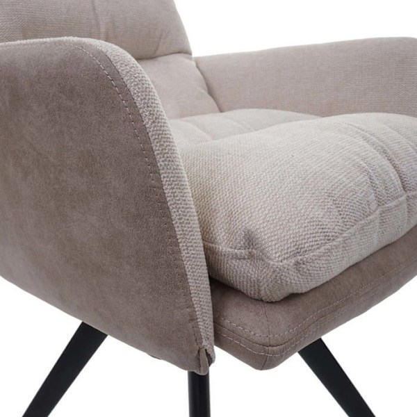 Matsalsstol köksstol svängbar automatisk position tyg/textil beige med armstöd 04_0006291 Grädde