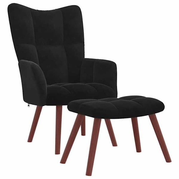 Moderni design-huopatuoli sohva, jossa on musta samettijalkatuki DEC026541 Svart