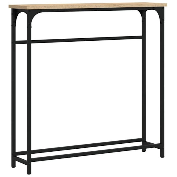Konsolbord, praktiskt för en organiserad entré 75 x 19,5 x 75 cm, ingenjörsträ i ekfärg och metall DEC031946 kastanj