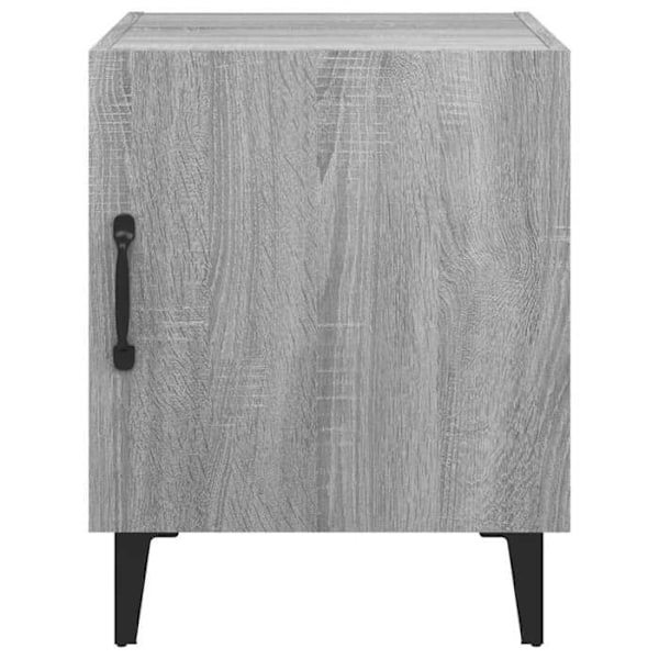 Set med 2 sängbord för förvaring med dörr 40 x 40 x 50 cm i grå ingenjörsträ och metall DEC035751 kastanj