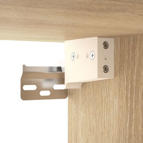 Væghængt natbord med skab og dør 50 x 30 x 47 cm i ingeniørtræ, farve egen DEC034289 kastanj